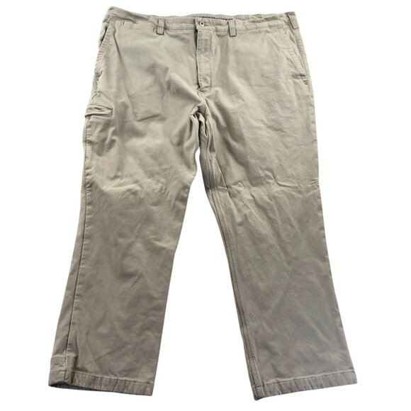 Duluth Trading Co Men's Cargo Pants 44x30 Flex Plaid Lined Ballroom Khakis Tan - Picture 2 of 14